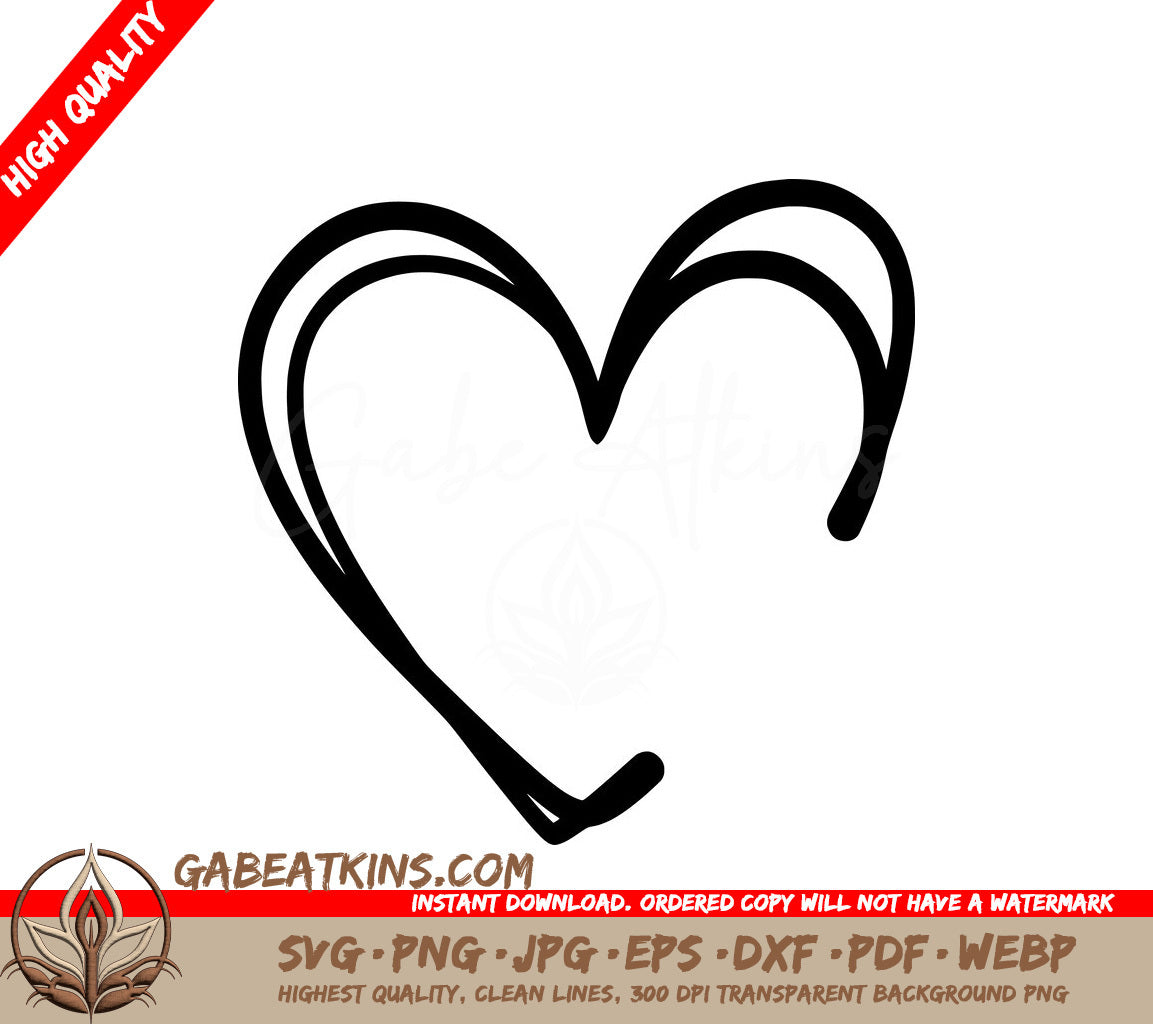 Hand-Drawn  Heart SVG for Digital Projects SVG