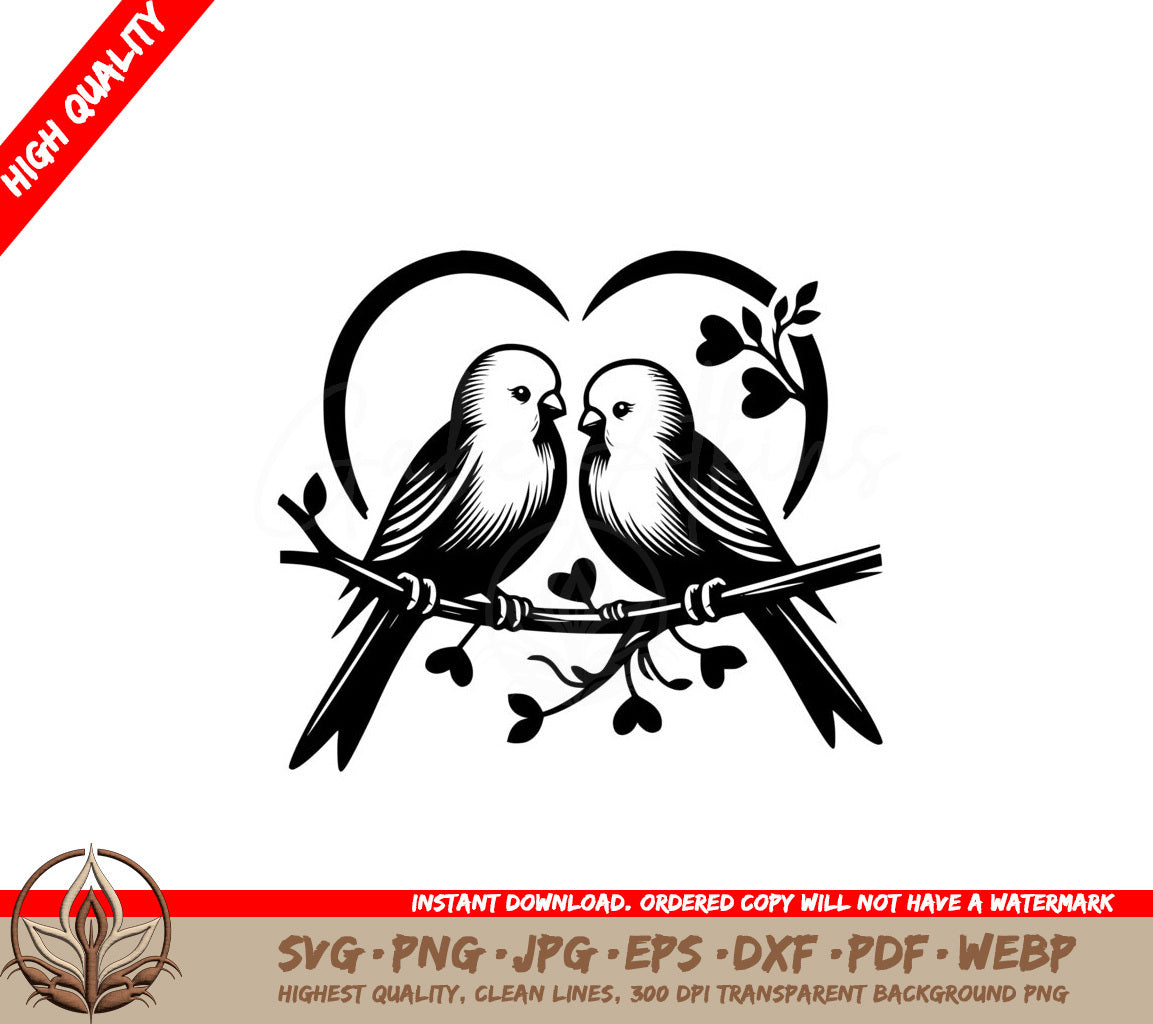 Heart Bird Gathering SVG - Digital Product (SVG, PNG, JPG, AI, PDF, DXF, EPS, WebP)