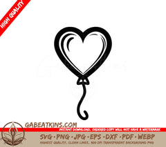  A Heart Shaped Balloon SVG - Heart Balloon SVG