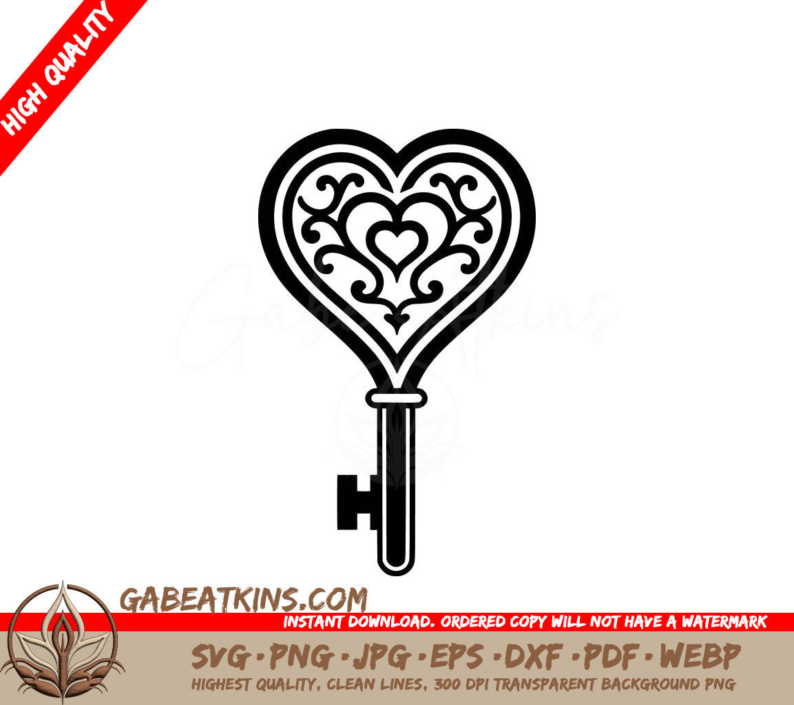  A Key In The Shape Of A Heart SVG - Heart Key SVG