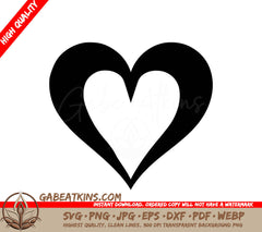 A Black And White Heart On A White Background SVG - Heart SVG