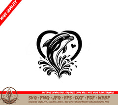 Heartfelt Dolphin Leap SVG Product File