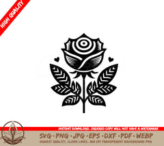 Heartfelt Rose SVG File Offered in Various Formats