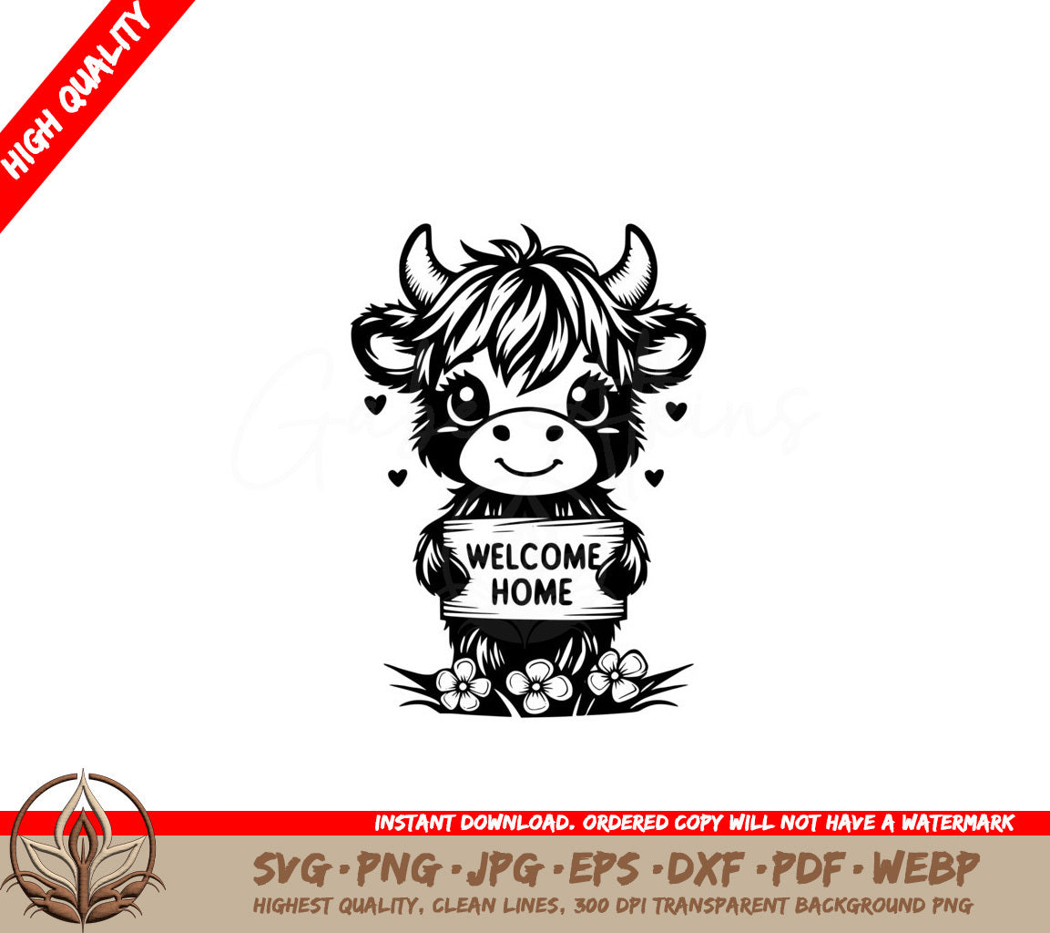 Hearty Welcome Cow SVG - Digital File in Various Formats