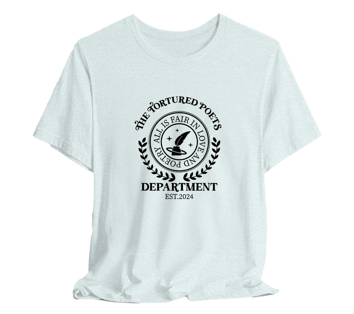 The Tortured Poets Department T-Shirt | All Is Fair In Love and Poetry | Poetry - Taylor Swift Inspired Adult Unisex Bella + Canvas