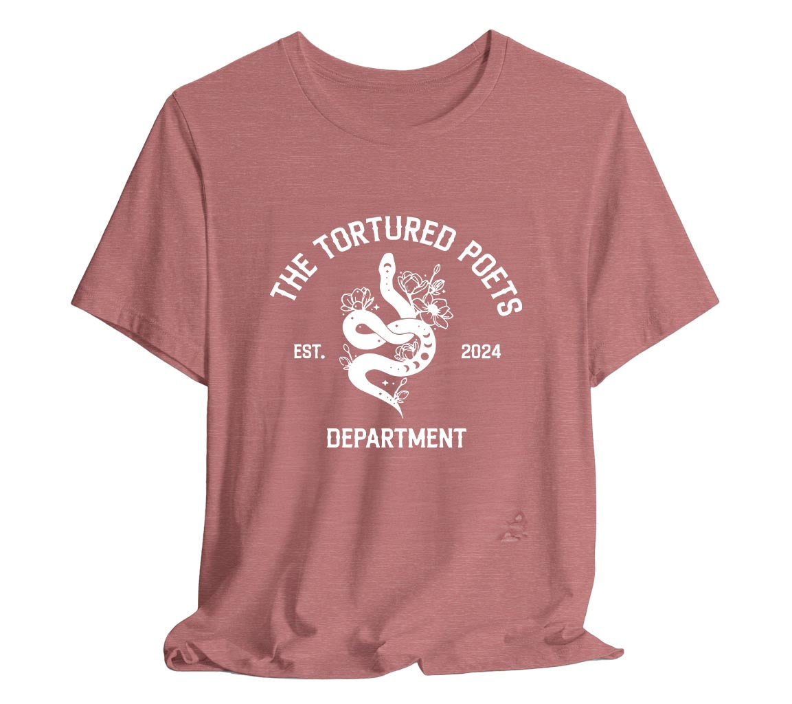 TTPD Reputation Snake Design T-Shirt, The Tortured Poets Department Ad | Tortured Poets Department Adult Unisex Bella + Canvas