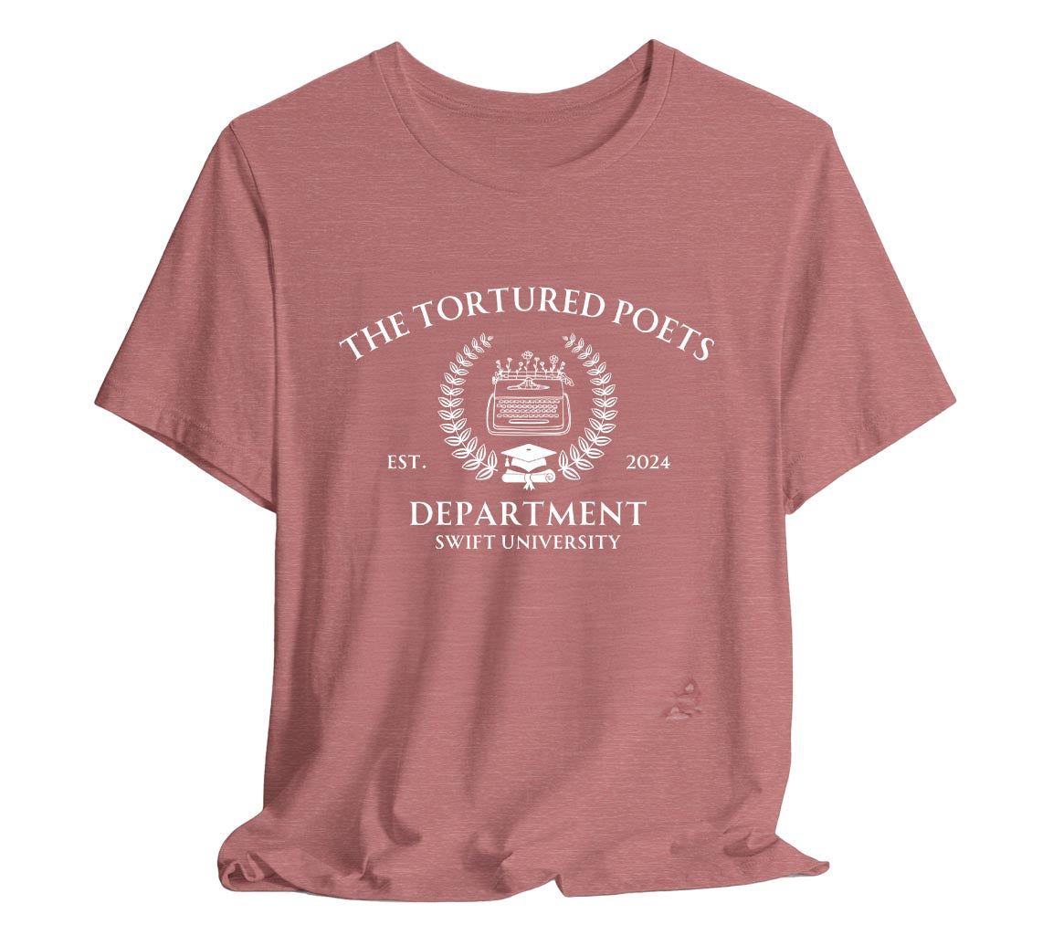 The Tortured Poets Department Swift University T-Shirt | TTPD Swift University T-Shirt | Taylor Swift Inspired T-Shirts Commemorating New Album Release, Taylor Swift T-Shirt, The Tortured Poets Department Merch, TTPD Shirt, Swiftie Merch, New Album Merch, Taylor Swift Fan Gift, College Tee, Fan Club Tee, Bella Canvas 3001 t-shirt