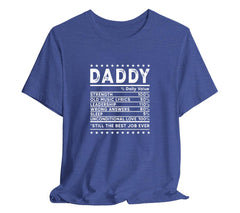 Dad Nutrition Facts T-Shirt, Perfect T-Shirt for Dads on Fathers Day | | Day Gift, Funny Father Shirt,