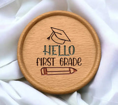 Hello First Grade Graduation Cap & Pencil SVG Cut File SVG