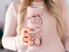 Hello Kitty Tumbler Wrap: Adorable 20oz Tumbler Wrap Sublimation Desig | Adorable 20oz Tumbler Wrap Sublimation Design PNG