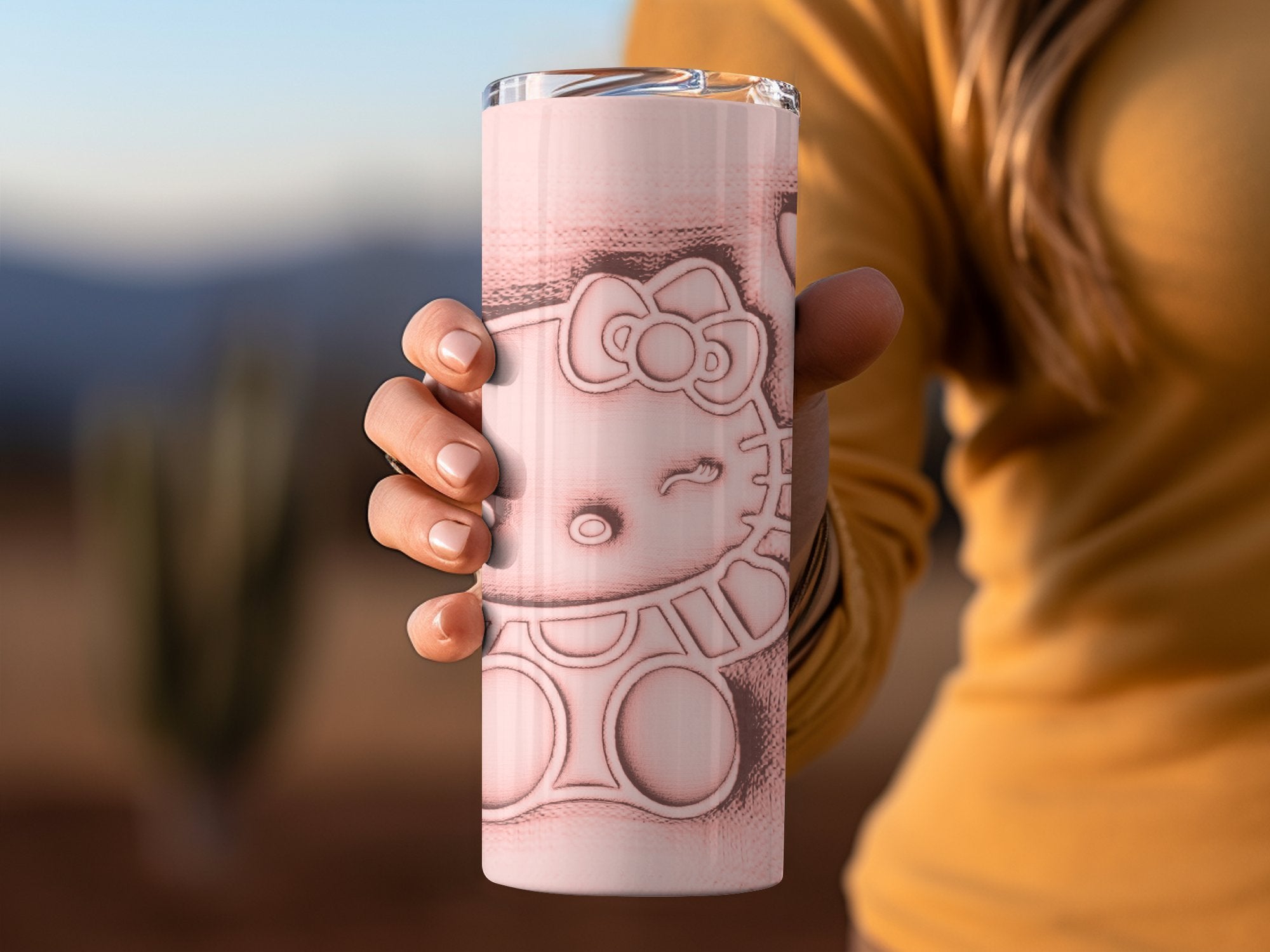 Hello Kitty Tumbler Wrap: Adorable 20oz Tumbler Wrap Sublimation Desig | Adorable 20oz Tumbler Wrap Sublimation Design PNG