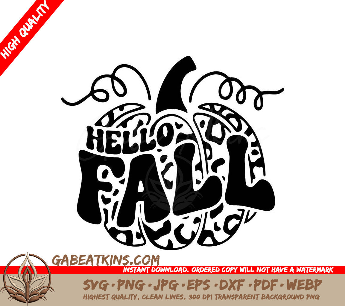  A Pumpkin That Says Hello Fall SVG - Hello Fall Pumpkin SVG SVG