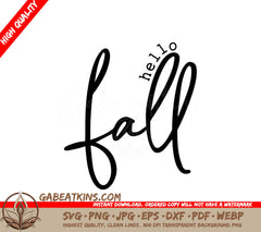 A Black And White Logo That Says Hello Fall SVG - Hello Fall SVG SVG