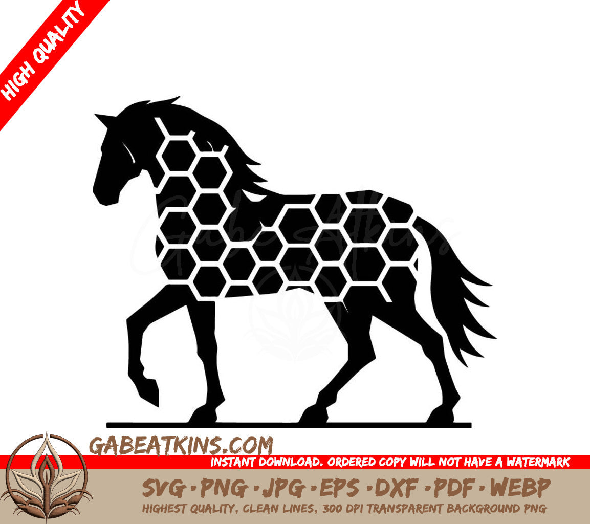  A Horse With Honeycombs On It SVG - Hexagonal Horse_C SVG