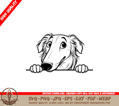 Hide-and-seek Borzoi Design SVG