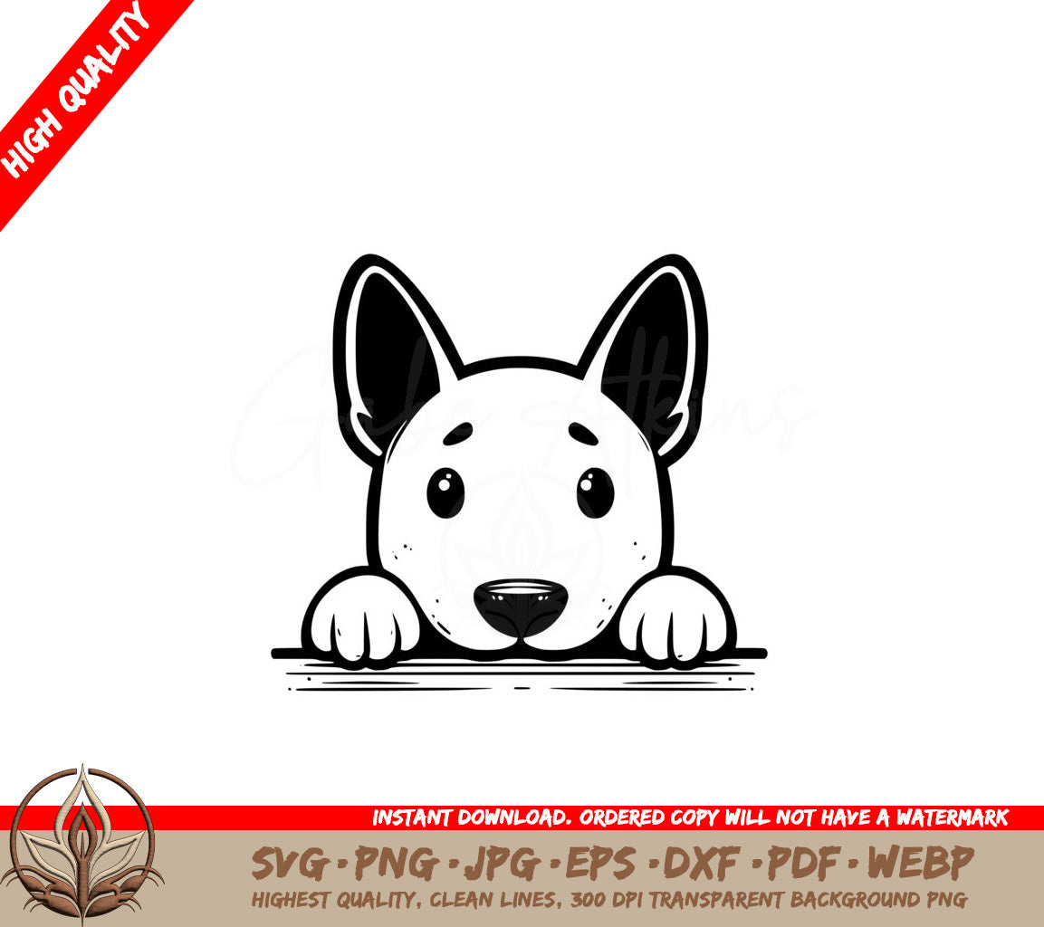 Hide-and-seek Bull Terrier SVG - Digital Product in Various File Formats