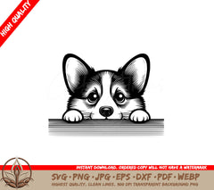 Hiding Corgi Peeking SVG - Digital File in Multiple Formats