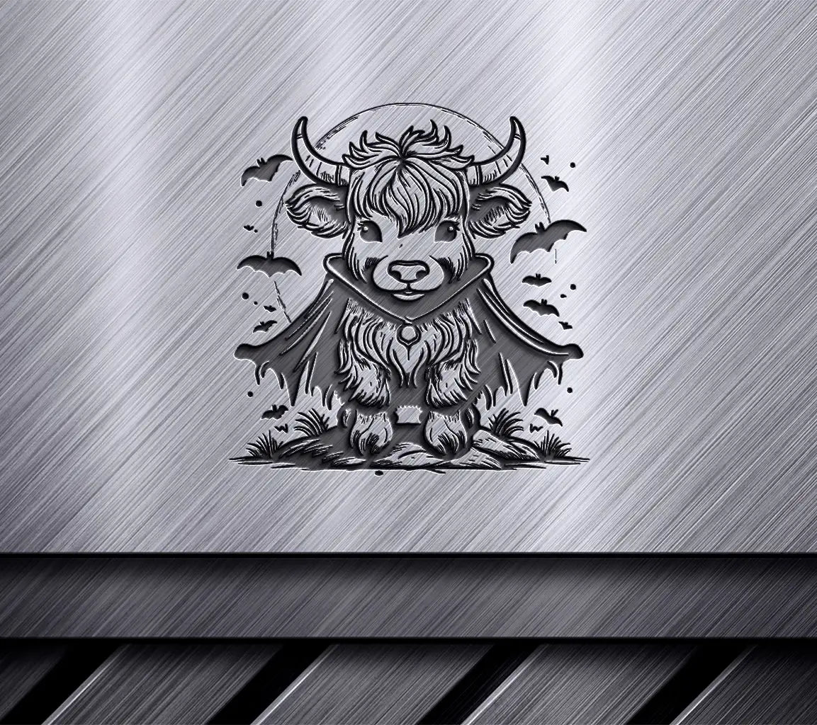 Highland Cow Vampire Halloween SVG -  Drawing SVG