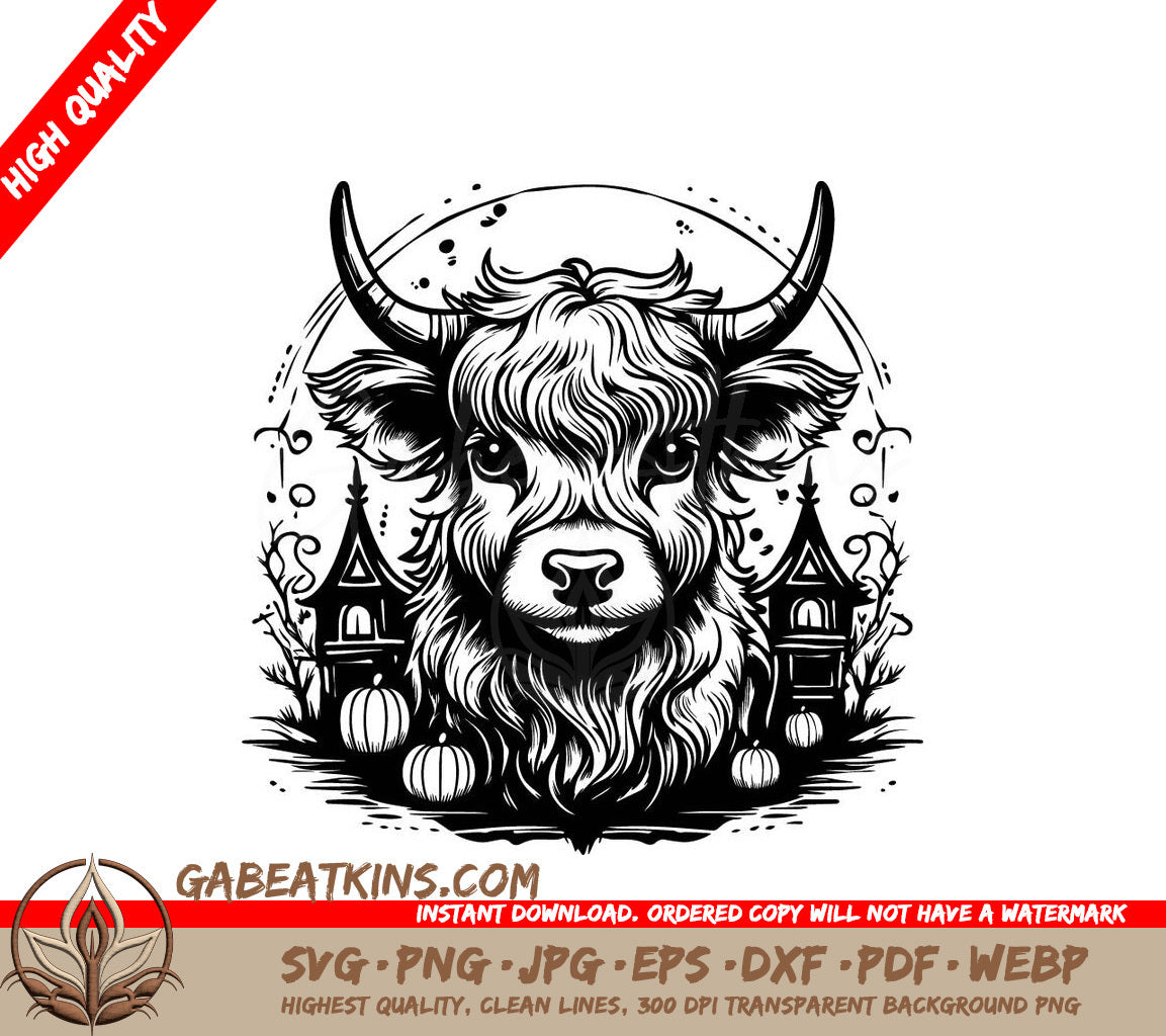  Bull with Pumpkins Halloween Costume SVG SVG