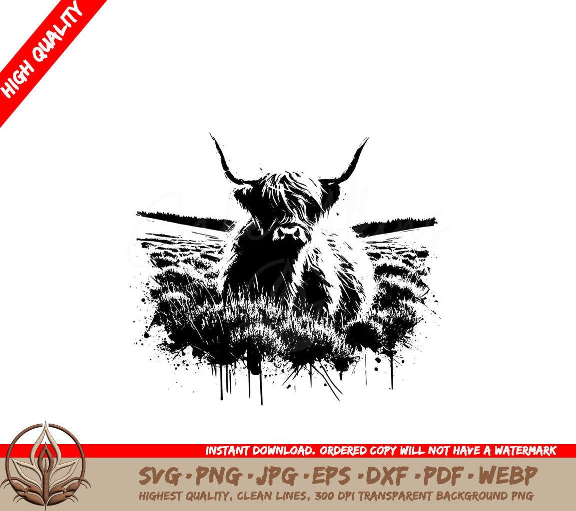 Highland Cow Majesty SVG