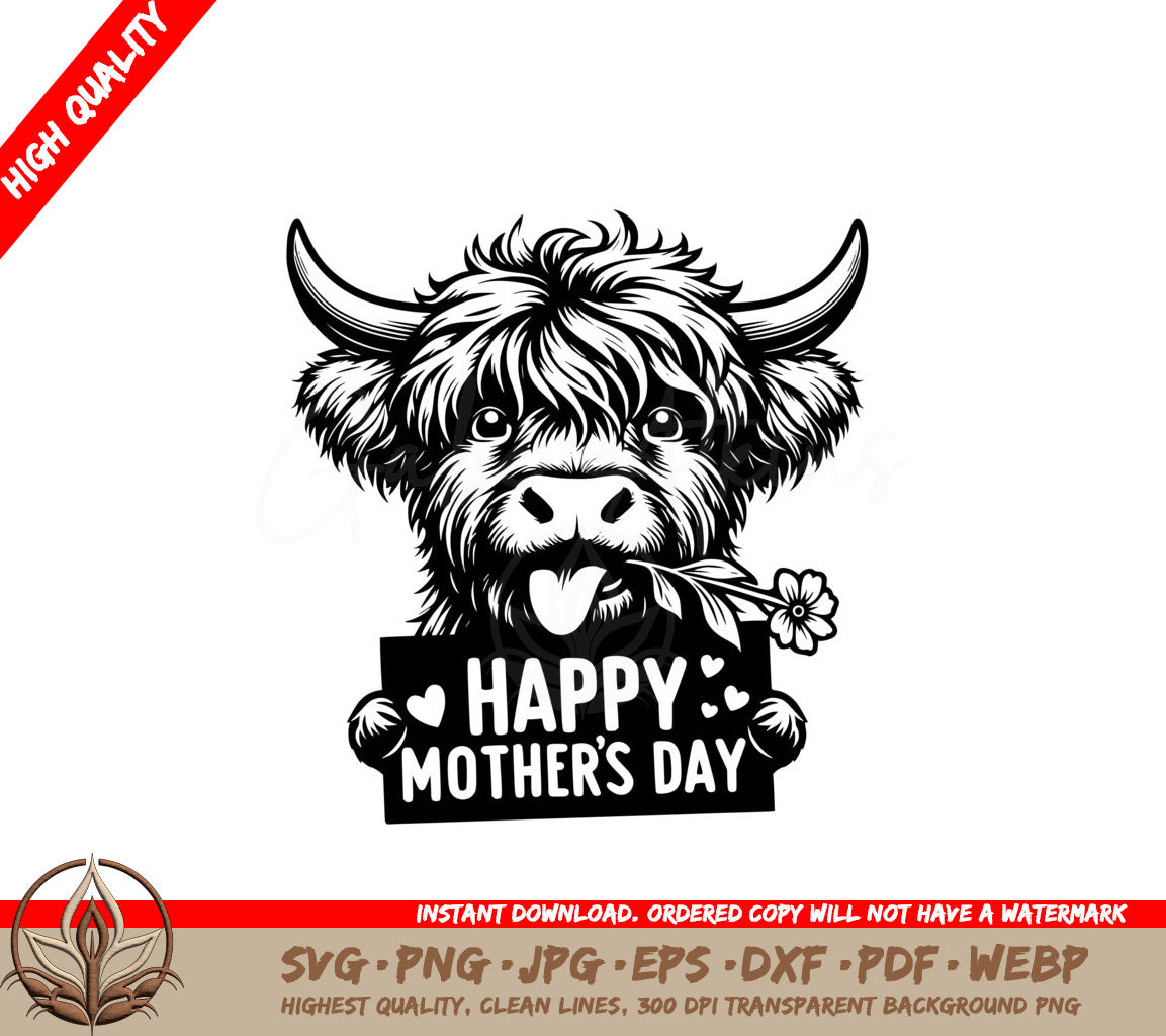 Highland Cow Mother's Day SVG