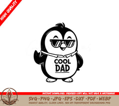 Hip Dad Penguin SVG - Digital file with multiple formats for flexibility