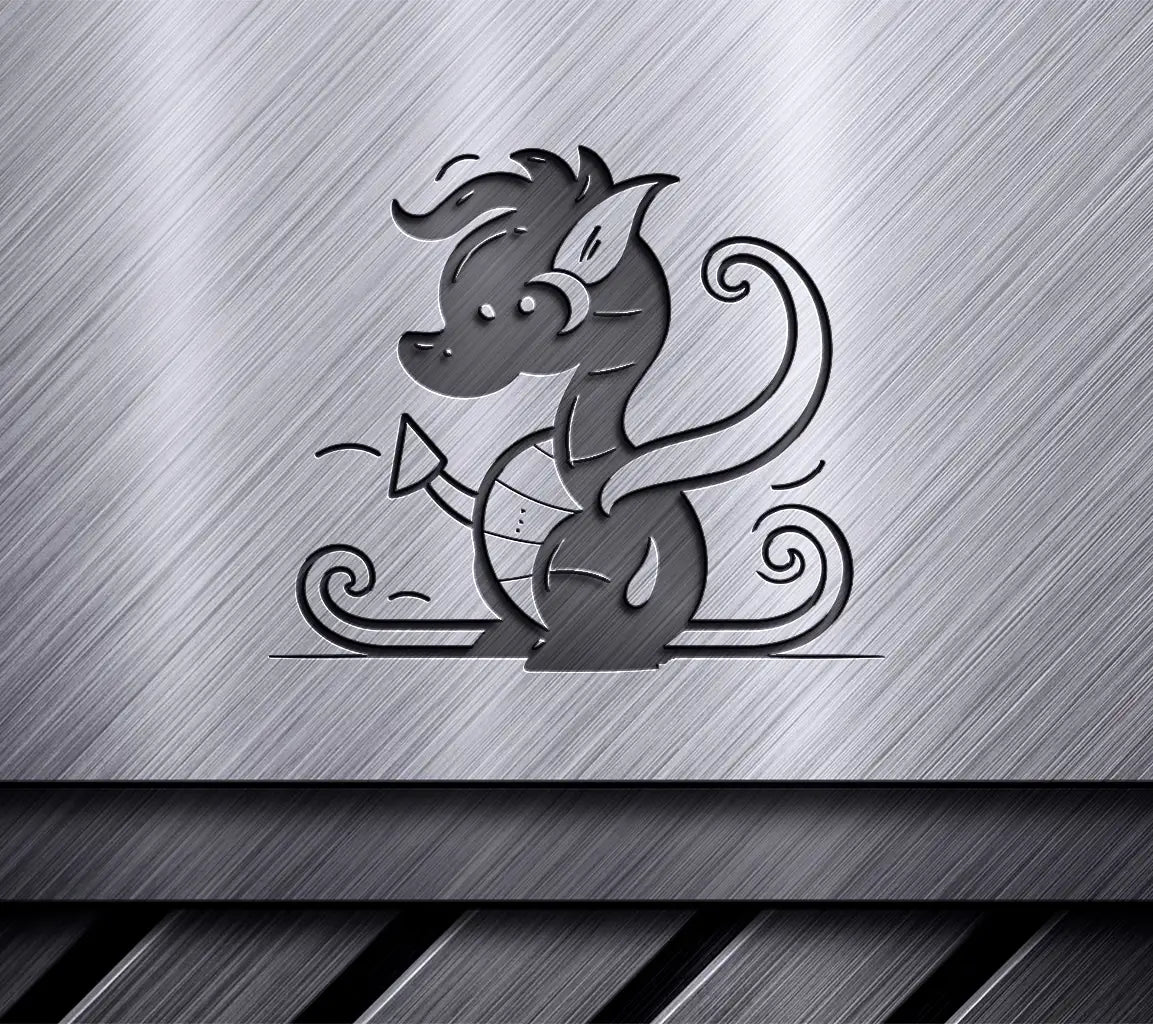  Dragon with Arrow SVG - Cute Cartoon Hippocampus Illustration SVG