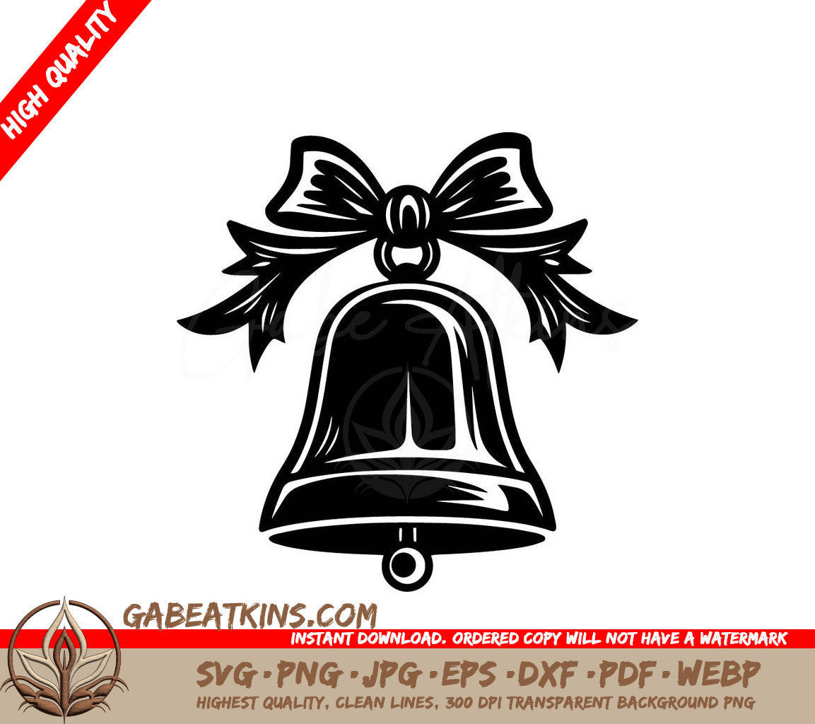  A Bell With A Bow SVG - Holiday Bell SVG