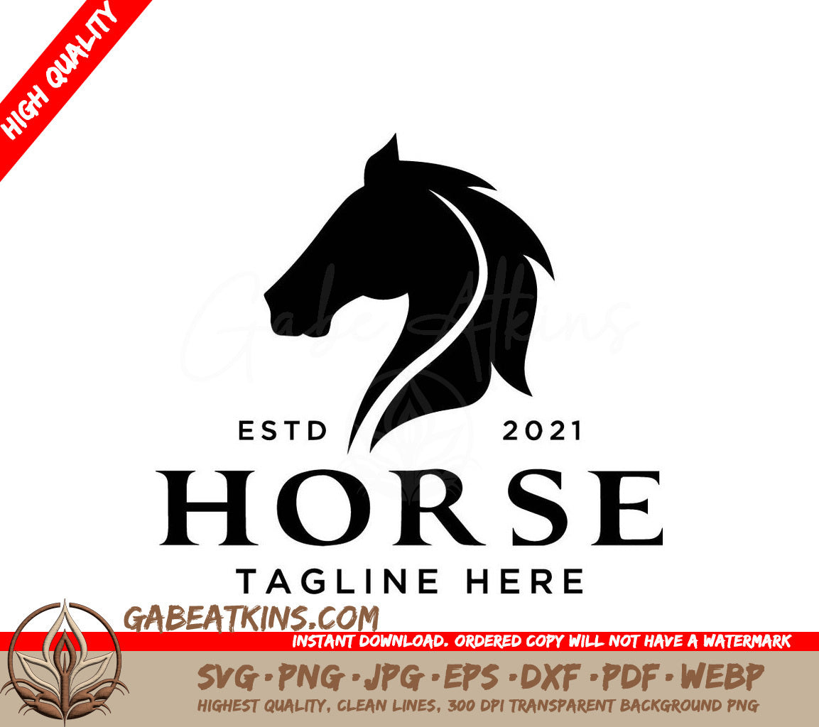 A Black And White Horse Logo With The Year 2021 SVG - Hoody SVG