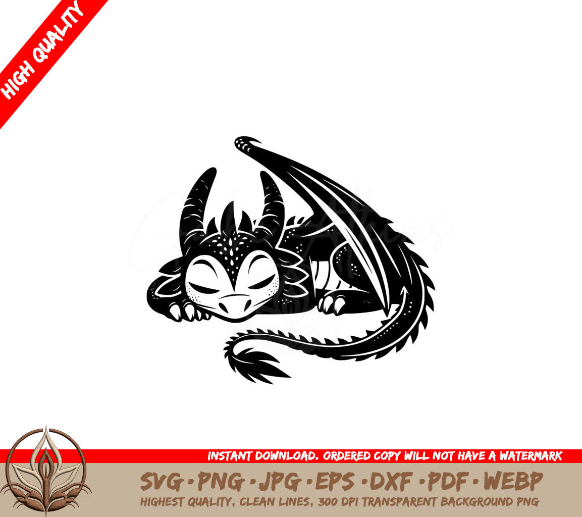 Horned Dragon Nap SVG - Digital Product File & Formats