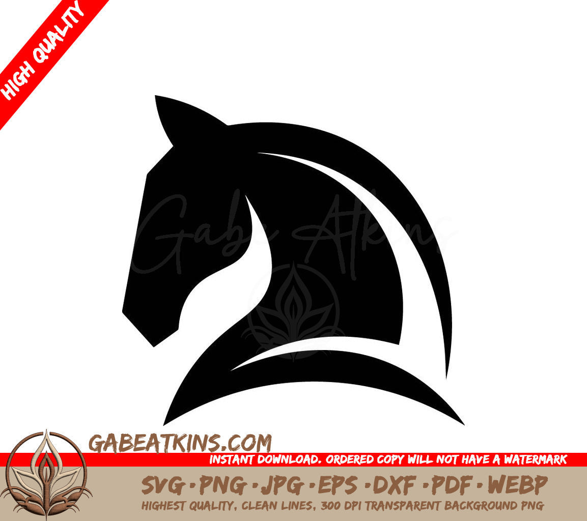 A Black And White Silhouette Of A Horses Head SVG - Horse Head Simple Logo Ideas SVG