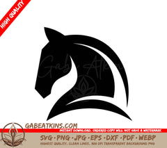 A Black And White Silhouette Of A Horses Head SVG - Horse Head Simple Logo Ideas SVG