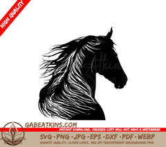  A Horse With A Long Mane SVG - Horse Mane SVG