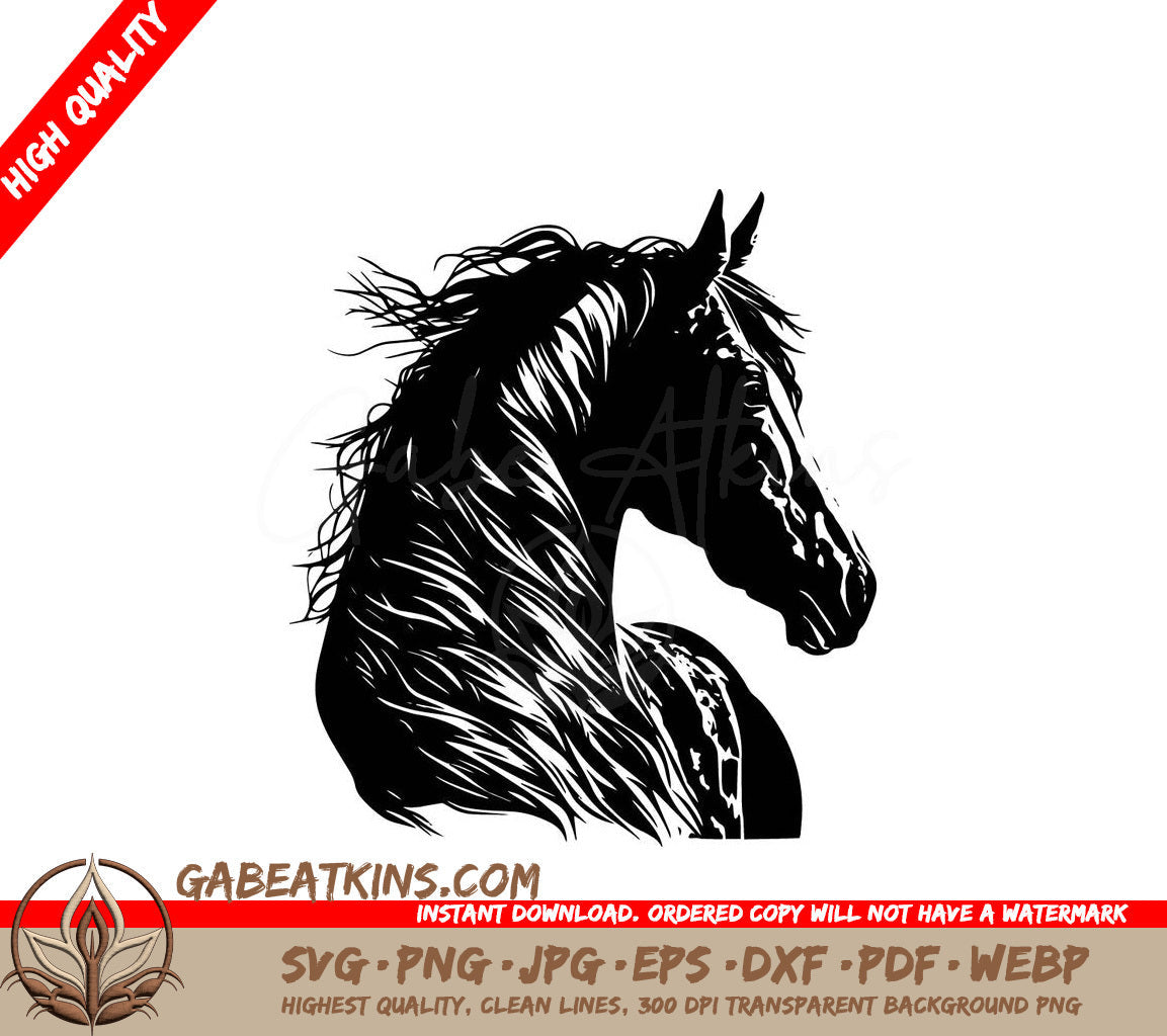  A Horses Head SVG - Horse Portrait SVG