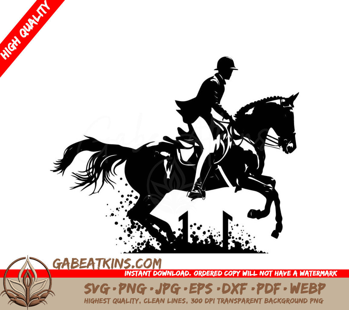  A Man Riding A Horse SVG - Horse Riding Competition SVG