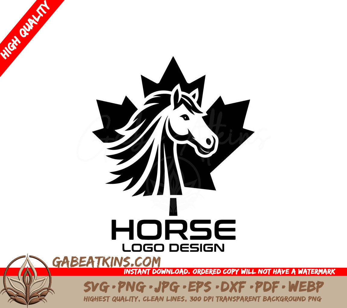 A Black And White Logo For Horse Logo Design SVG - Horse Vector Logo Design SVG