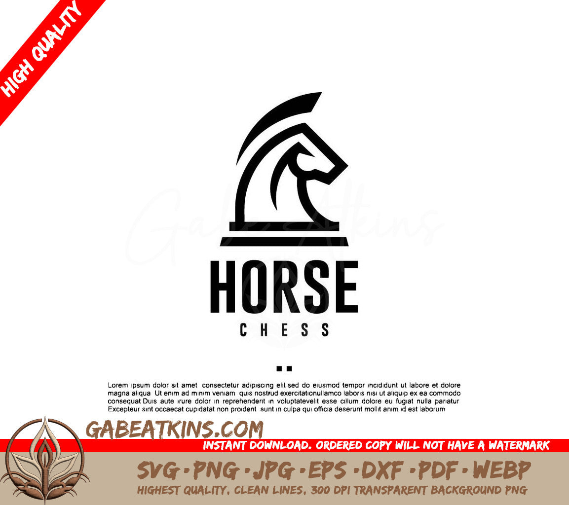 A Black And White Logo For Horse Chess SVG - Horse chess _game _ logo design template SVG