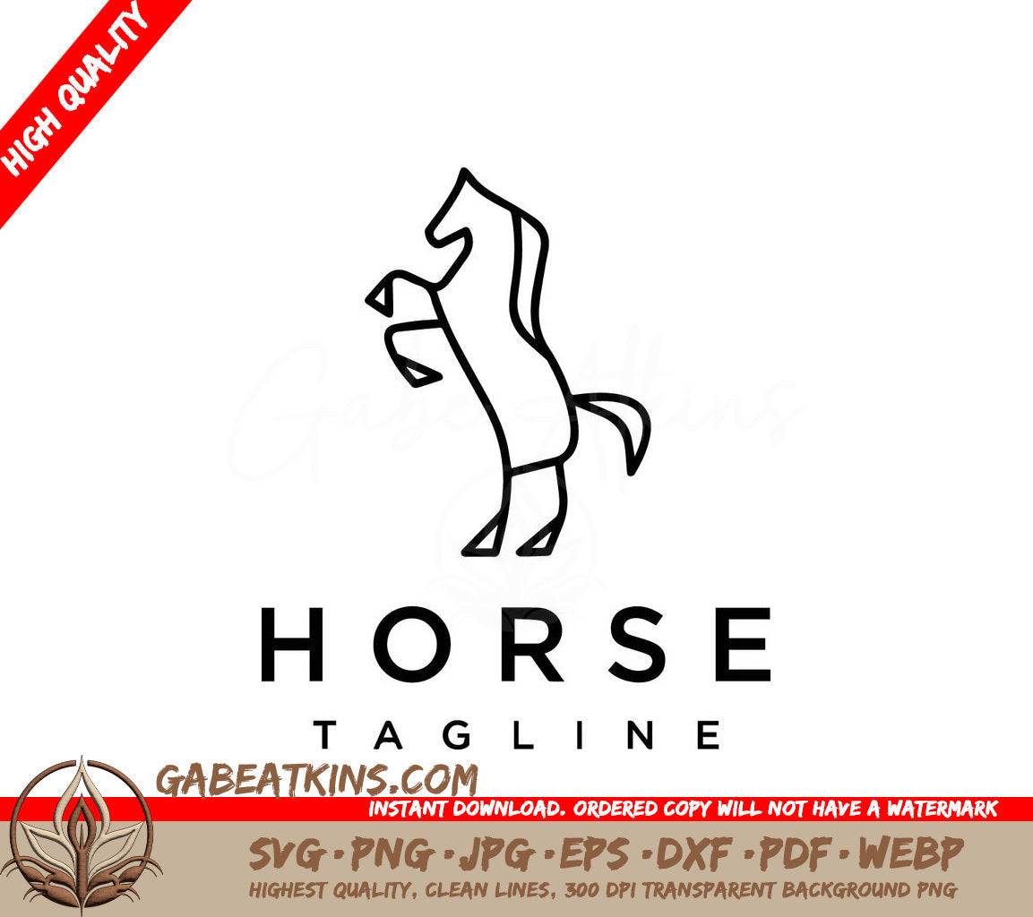 A Black And White Logo For Horse Tagline SVG - Horse logo icon design vector template SVG