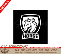 A Black And White Horse Logo With The Word Horse Below It SVG - Horse logo illustration vector design SVG