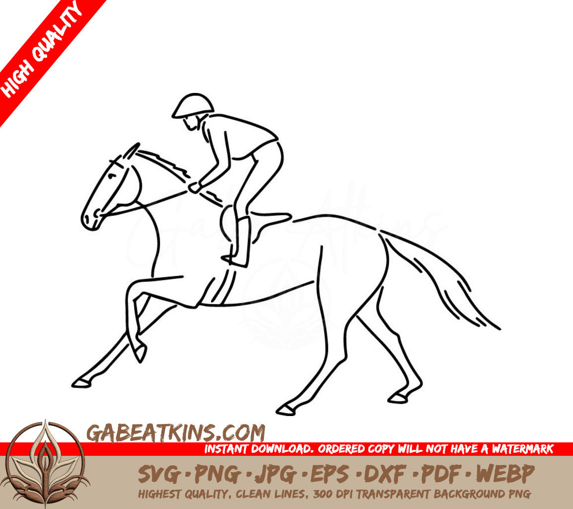  A Man Riding A Horse SVG - Horse racing illustration logo icon vector SVG