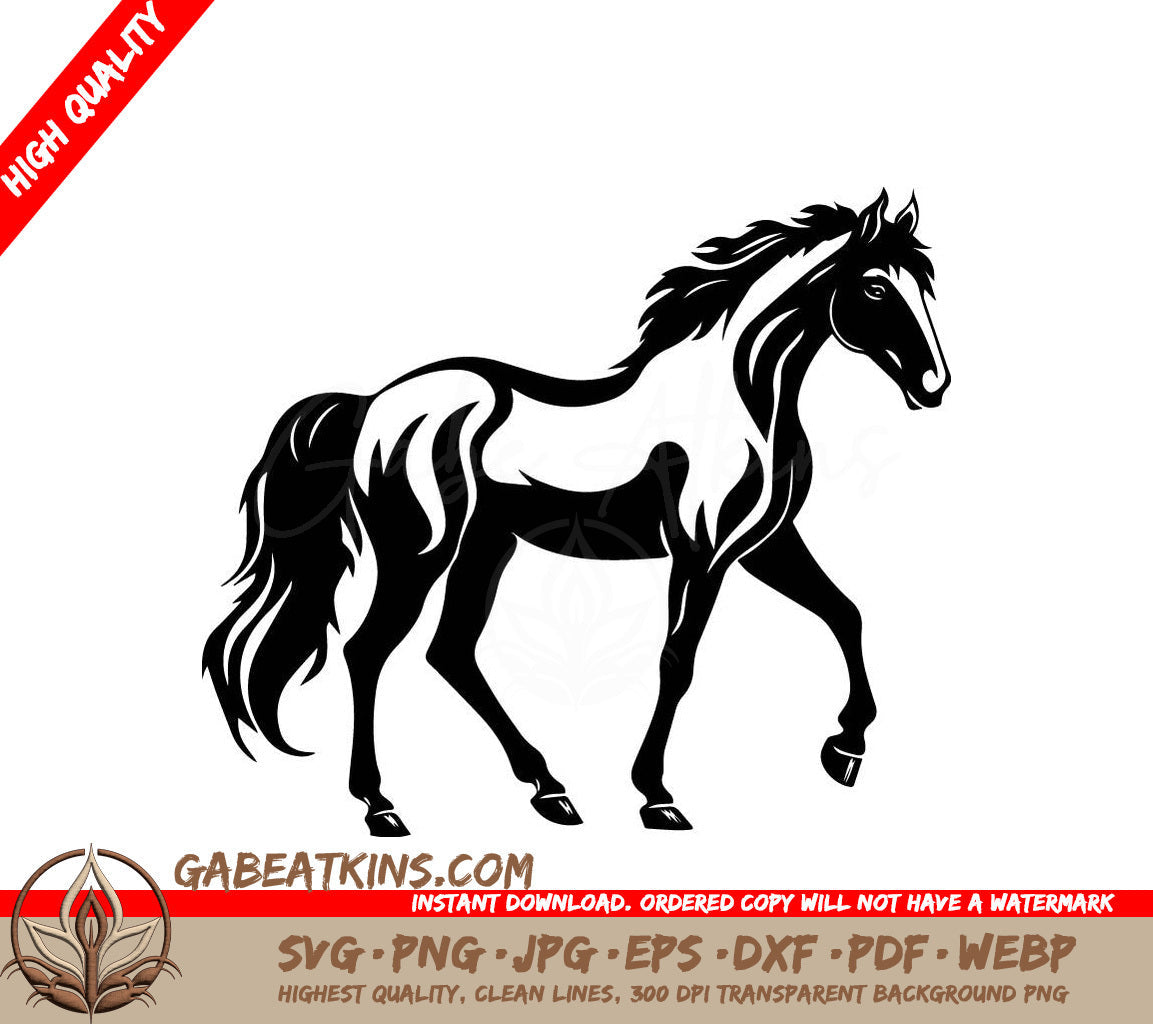  A Horse On A White Background SVG - Horse vector Illustration design SVG