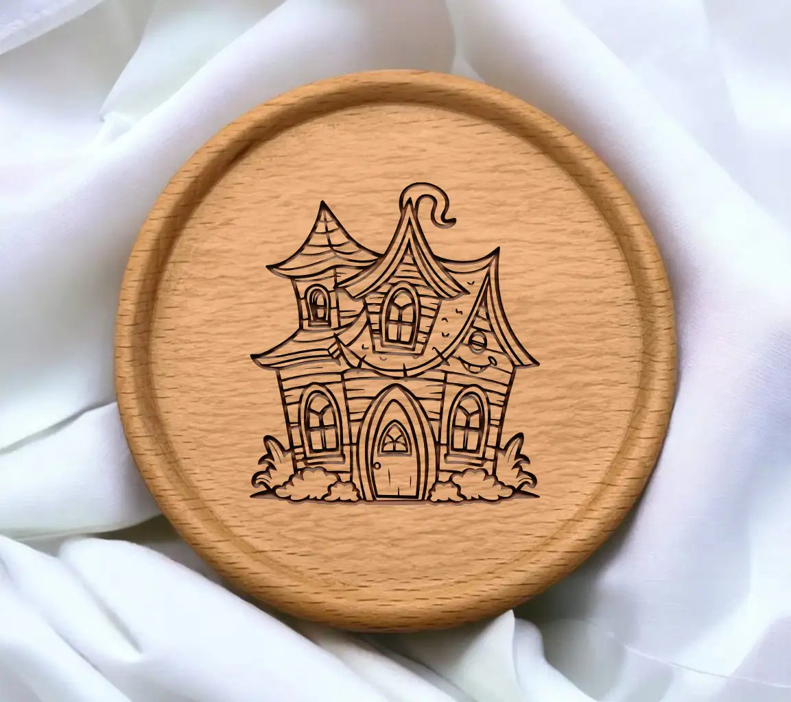 Haunted House Coloring Page SVG -  Drawing SVG