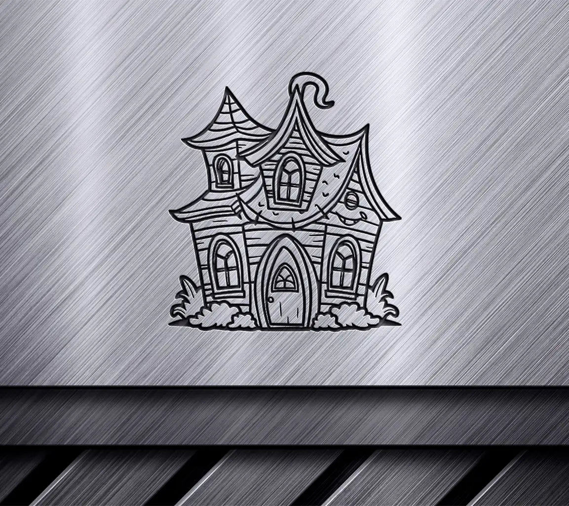 Haunted House Coloring Page SVG -  Drawing SVG