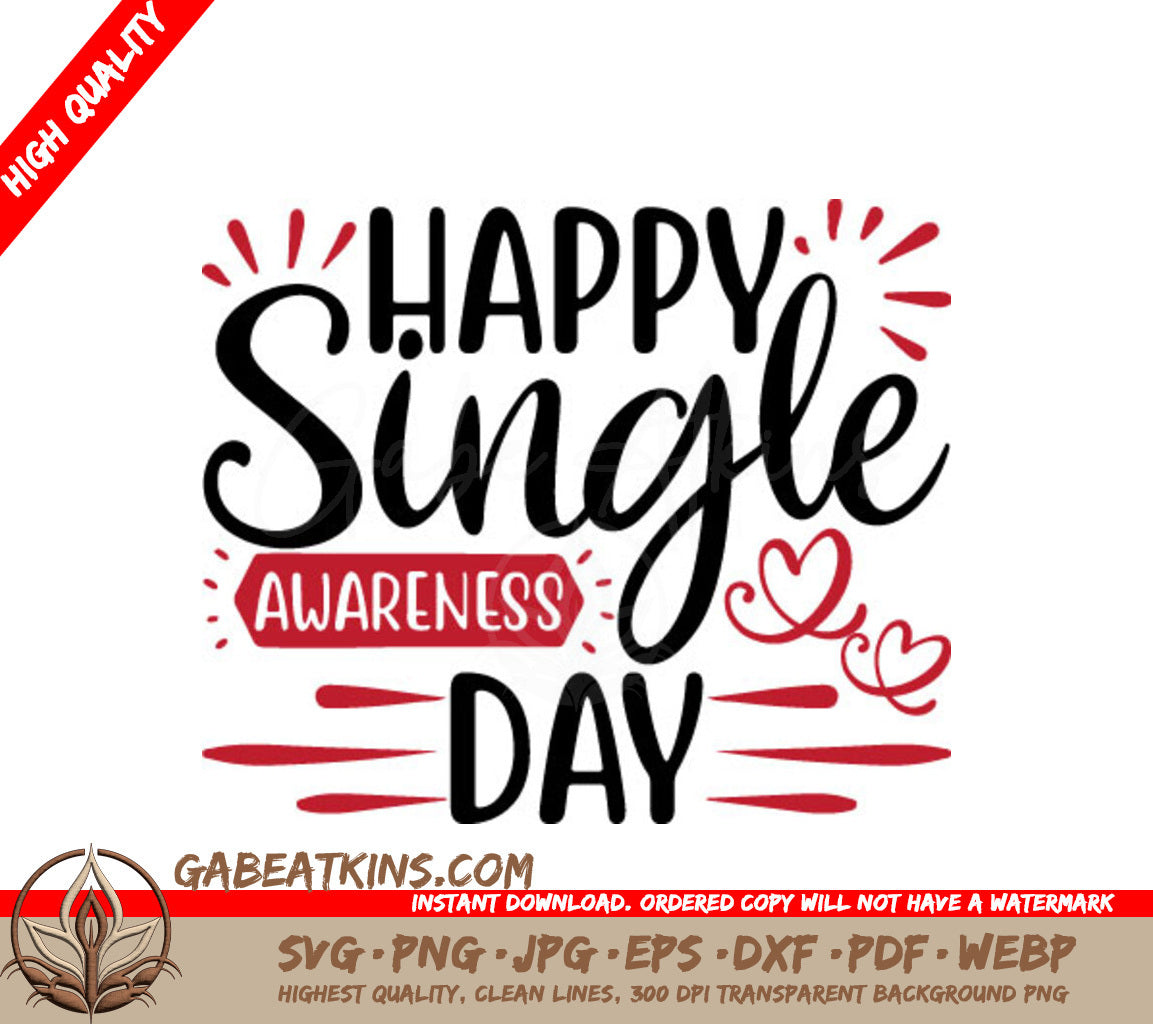 Happy Single Awareness Day SVG Design SVG