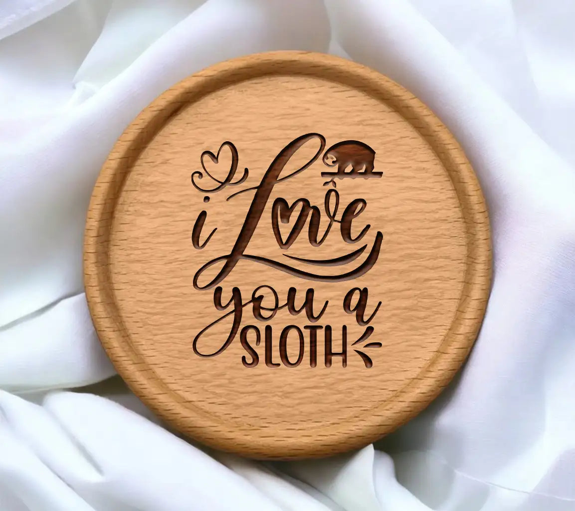 I Love You A Sloth SVG with Chameleon & Heart - Cute Animal Design SVG