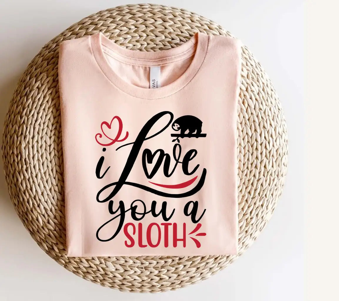 I Love You A Sloth SVG with Chameleon & Heart - Cute Animal Design SVG