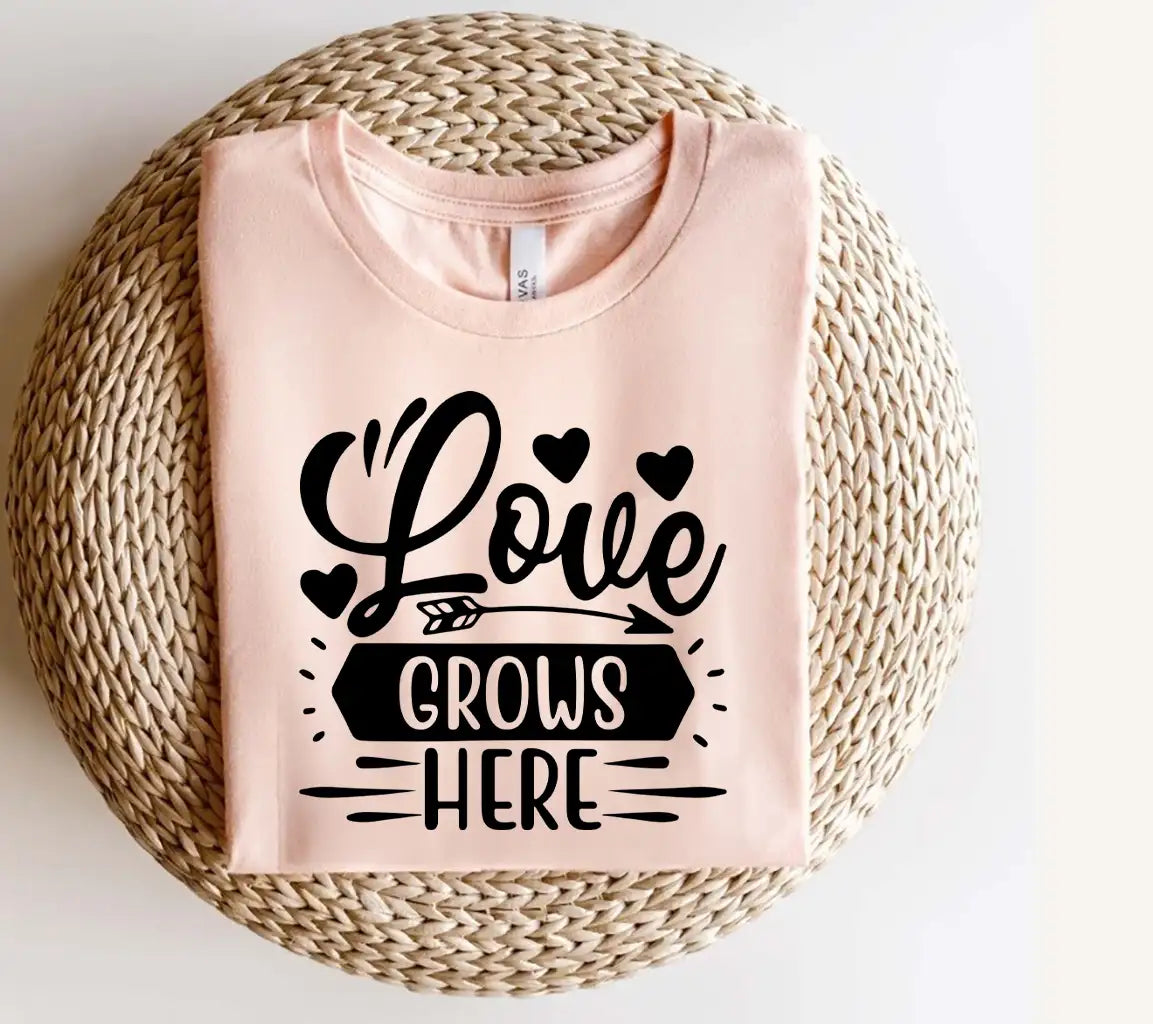 Love Grows Here SVG -  Sign with Hearts and Arrow SVG