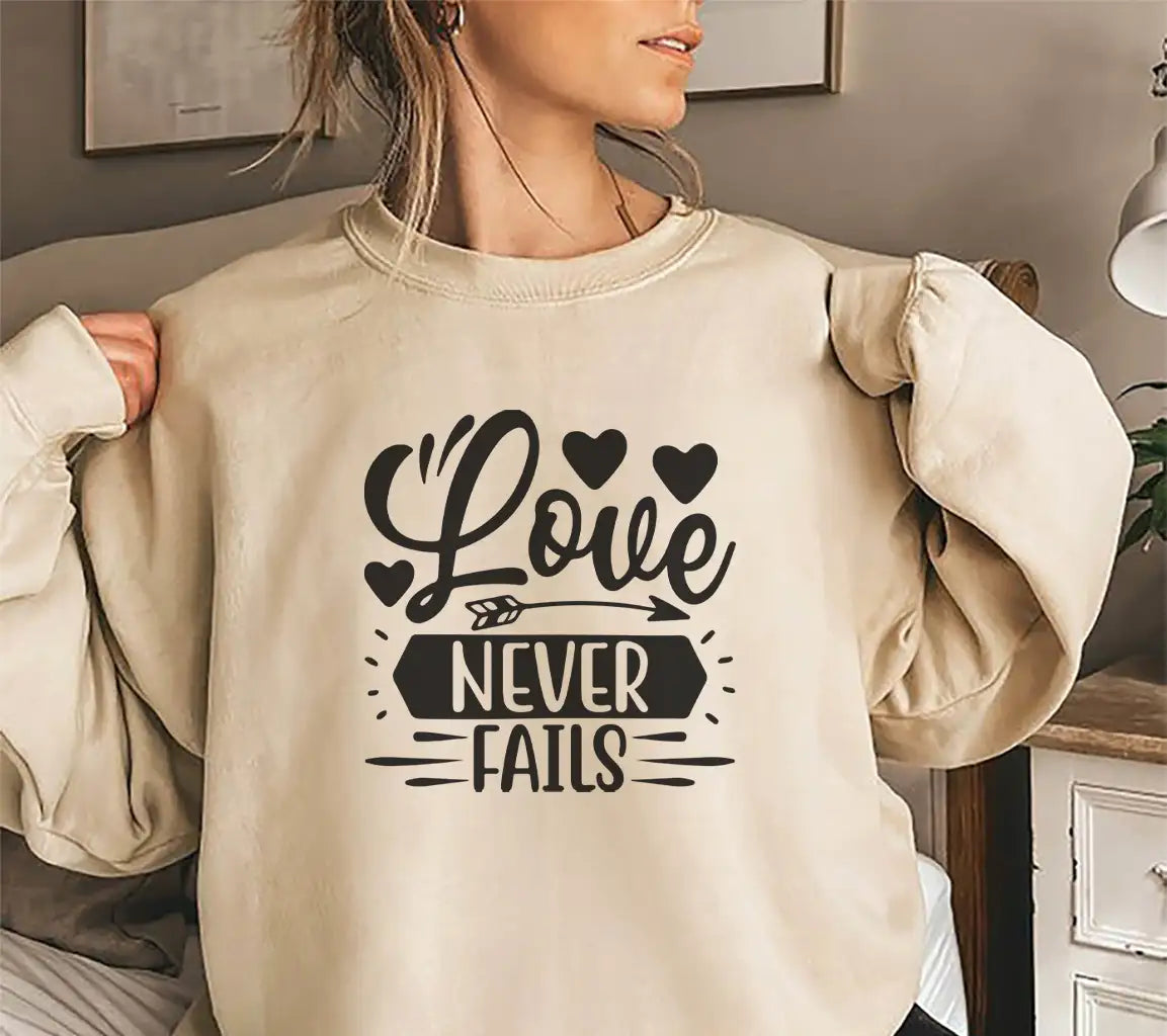 Love Never Fails  SVG with Hearts and Arrow SVG