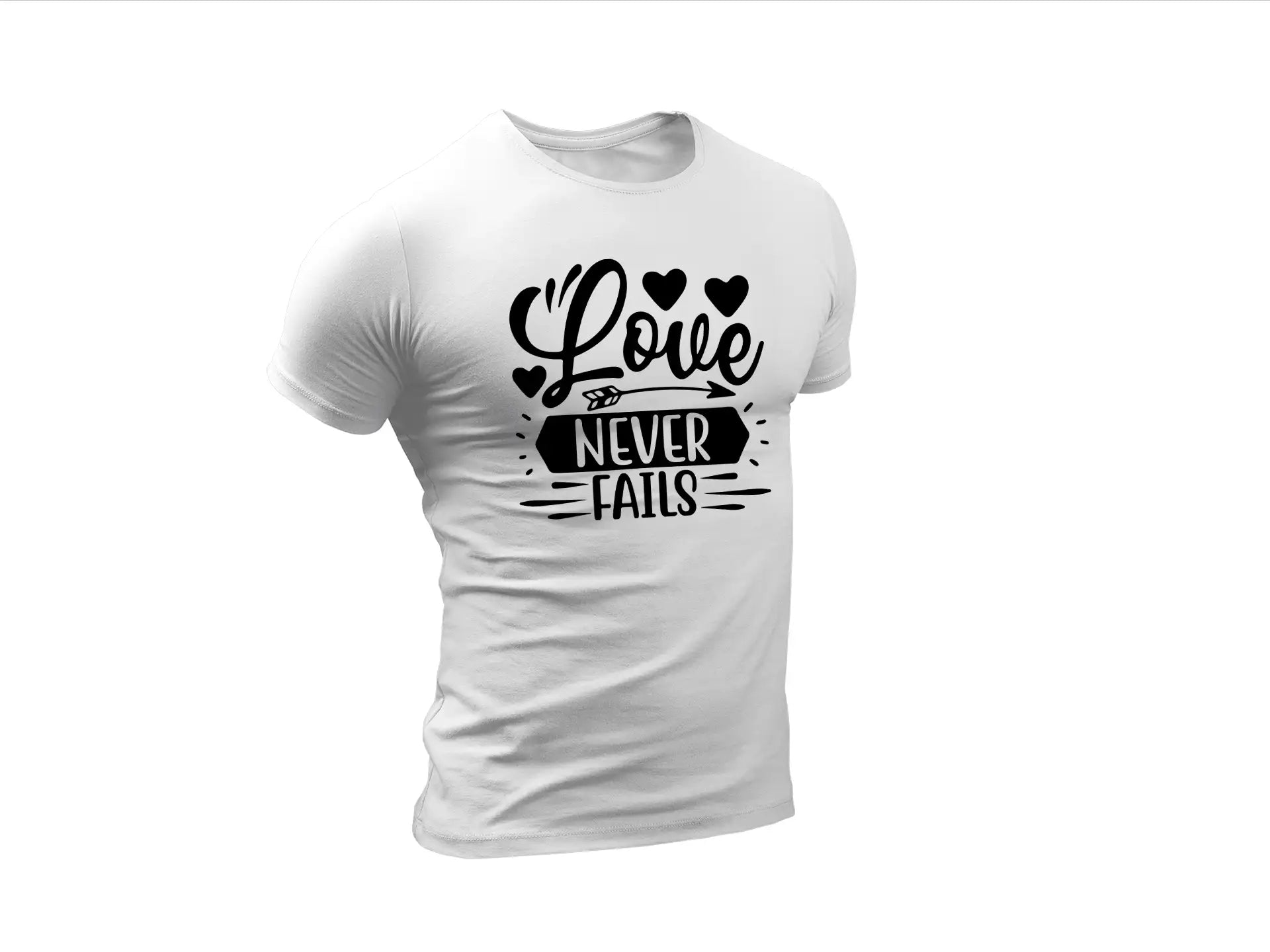 Love Never Fails  SVG with Hearts and Arrow SVG