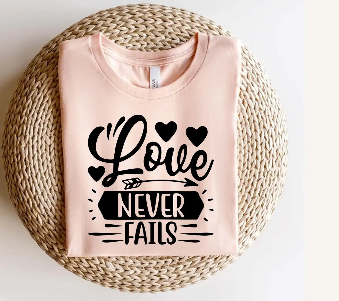 Love Never Fails  SVG with Hearts and Arrow SVG